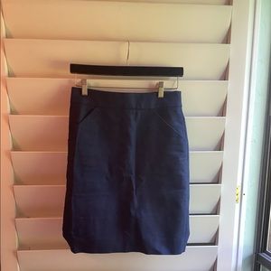 Deep blue pencil skirt